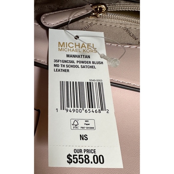 MICHAEL KORS Manhattan Medium Satchel - Powder Blush - Picture 4 of 6